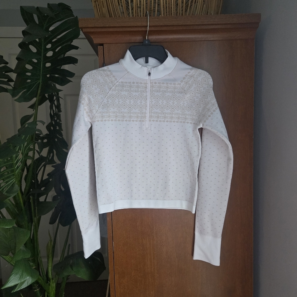 DSG White Long Sleeve Half-Zip Top